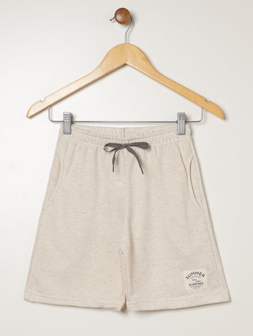 Bermuda Moletinho Juvenil Para Menino - OFF WHITE