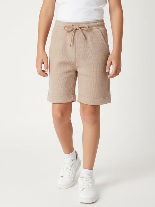 Bermuda Malha Infantil Para Menino - BEGE