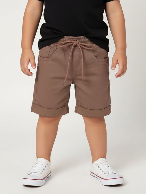 Bermuda Sarja Infantil Para Menino - MARROM