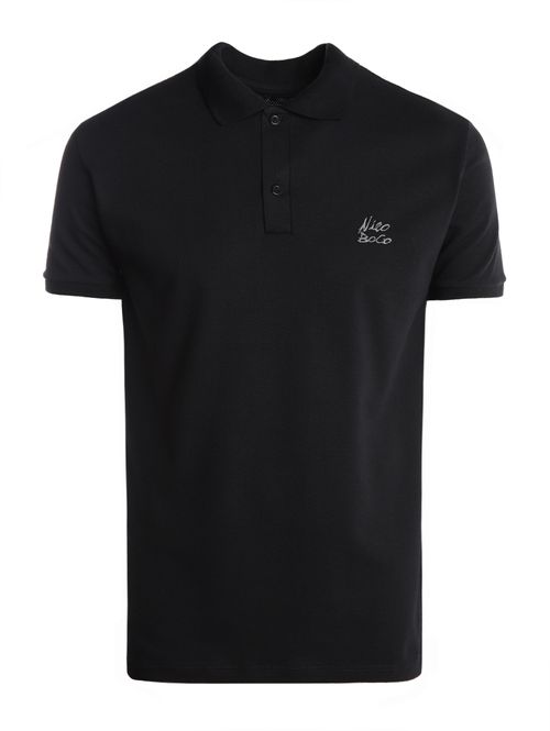 Polo Manga Curta Masculina PRETO