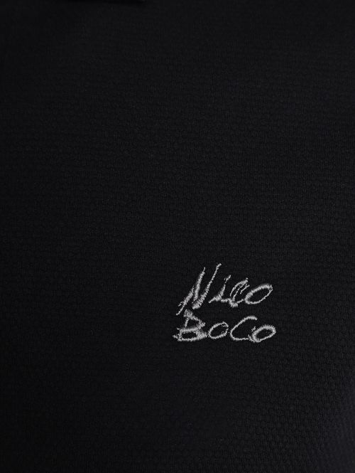 Polo Manga Curta Masculina PRETO