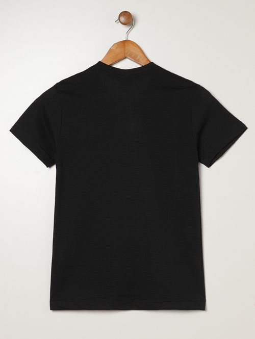 Camiseta Piquet Manga Curta Juvenil Para Menino - PRETO