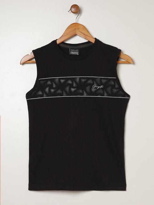 Camiseta Regata Gangster Juvenil Para Menino - PRETO