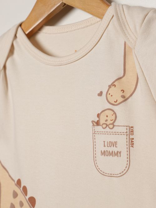 Macacão Estampado Infantil Para Bebê - BEGE