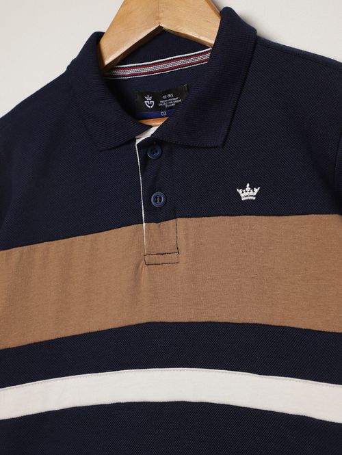 Polo Malha Manga Curta Infantil Para Menino - MARINHO