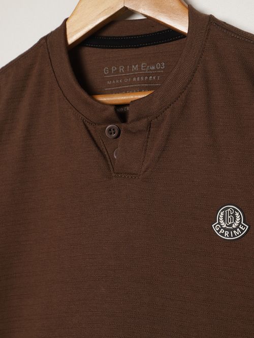 Camiseta Manga Curta Infantil Para Menino - MARROM