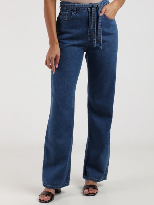 Calça Jeans Wide Leg Feminino AZUL