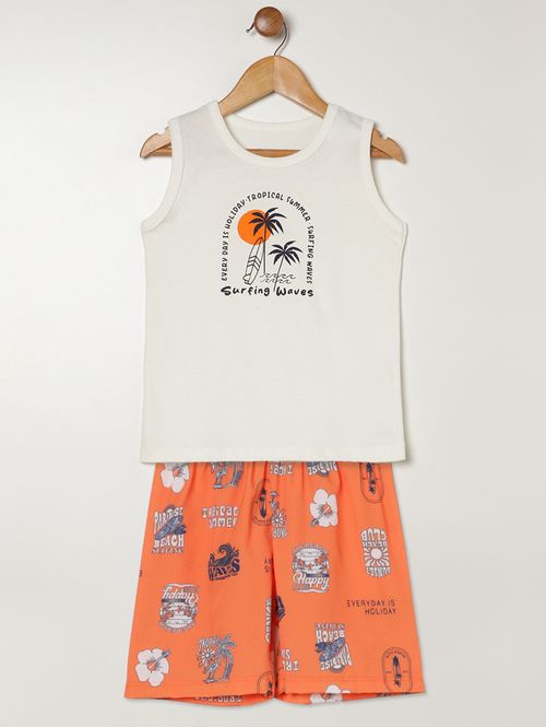 Conjunto Curto Infantil Para Menino - BEGE