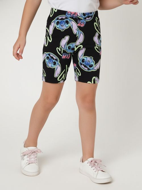 Bermuda Stitch Disney Infantil Para Menina - PRETO