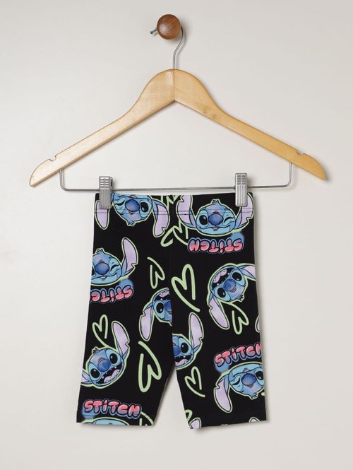 Bermuda Stitch Disney Infantil Para Menina - PRETO