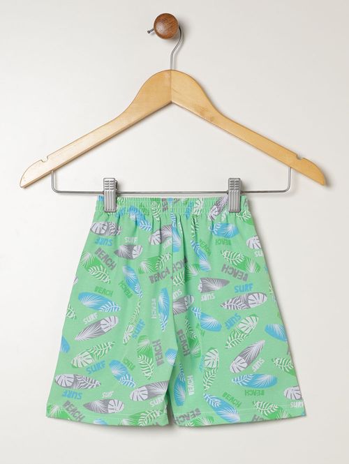 Bermuda Tactel Sublimado Infantil Para Menino- VERDE