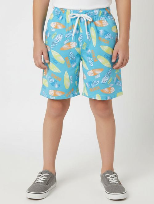 Bermuda Tactel Sublimado Infantil Para Menino- AZUL