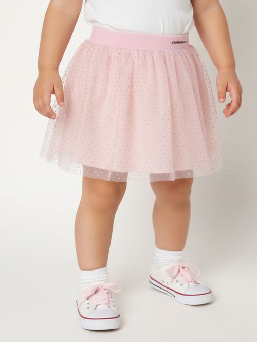 Saia Com Tule Infantil Para Menina - ROSA