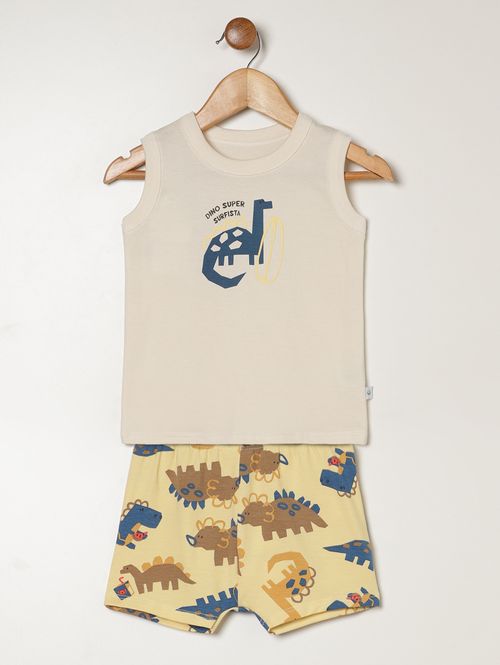 Conjunto Curto Infantil Para Bebê - OFF WHITE