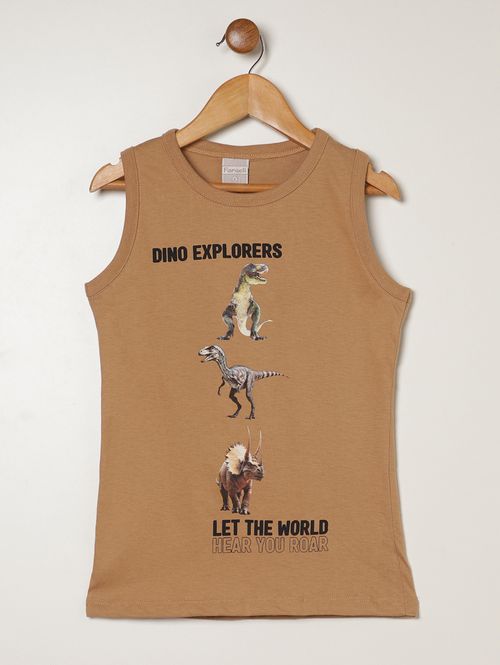 Camiseta Regata Infantil Para Menino - CARAMELO