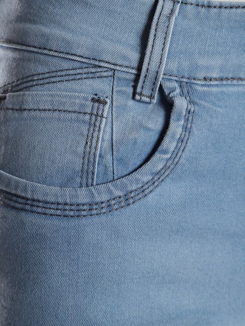Bermuda Jeans Delavê Lixado Bivik Masculina AZUL
