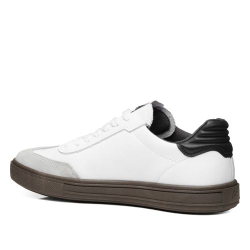 Tênis Casual Pegada Masculino em Couro Branco 111507-02