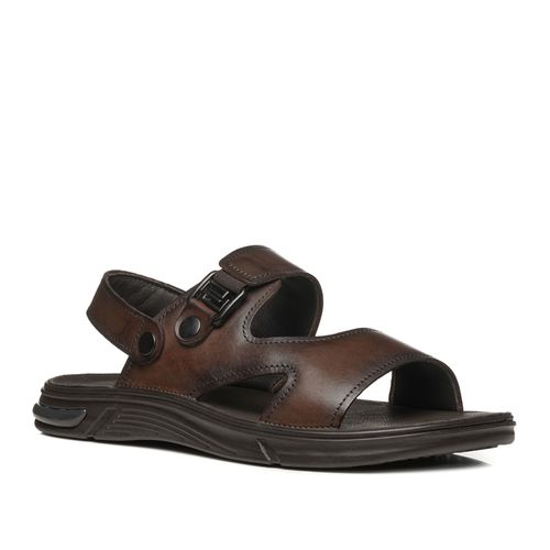 Sandália Pegada Masculino em Couro Pinhão 134401-01