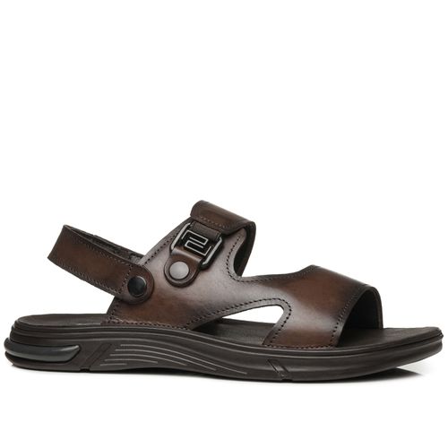 Sandália Pegada Masculino em Couro Pinhão 134401-01