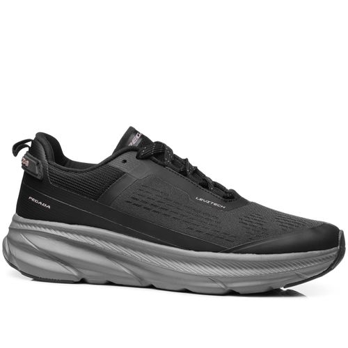 Tênis Esportivo Pegada Masculino em Tecido Preto 191101-03