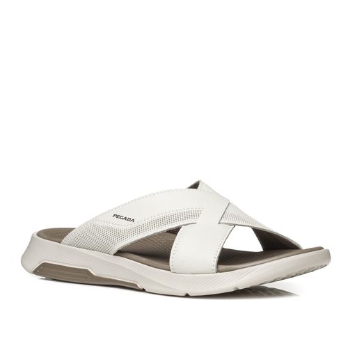 Chinelo Pegada Masculino em Couro Milk 134702-02