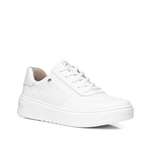 Tênis Pegada Feminino em Couro Branco 213101-01