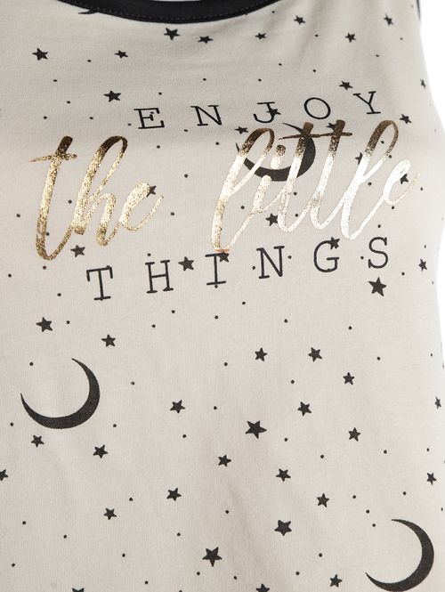 Pijama Curto Algodão Com Renda Feminino MESCLA