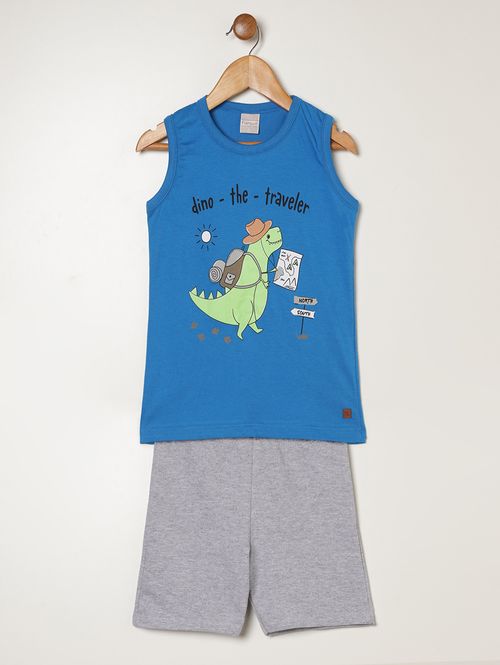 Conjunto Curto Infantil Para Menino - AZUL