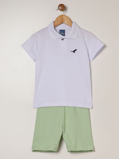 Conjunto Curto Infantil Para Menino- BRANCO