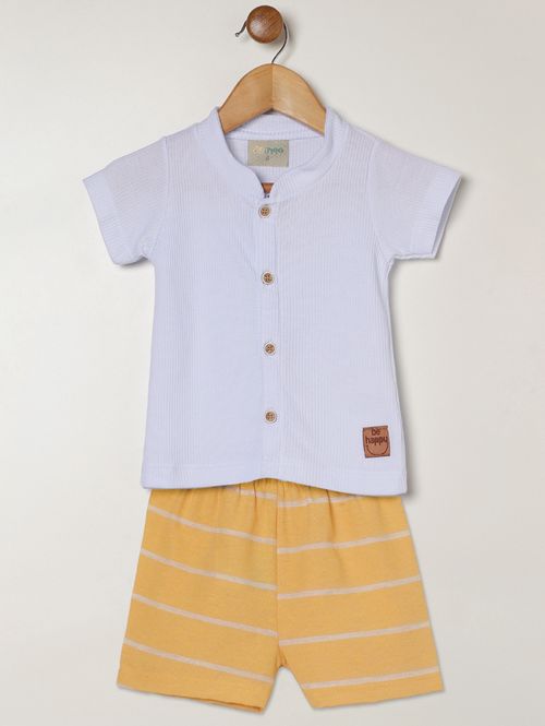 Conjunto Curto Infantil Para Bebê - BRANCO