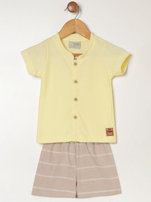 Conjunto Curto Infantil Para Bebê - AMARELO