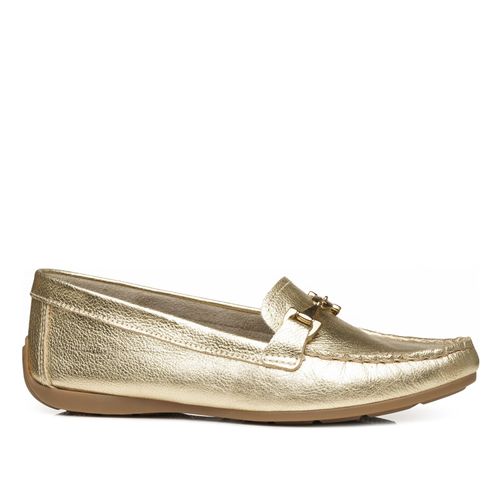Mocassim Pegada Feminino em Couro Ouro 249007-04