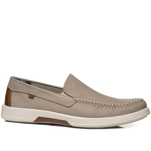 Mocassim Pegada Masculino em Couro Areia 142304-06