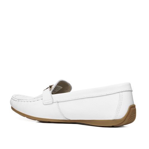 Mocassim Pegada Feminino em Couro Branco 249007-01