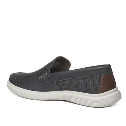 Mocassim Pegada Masculino em Couro AZUL 142202-06