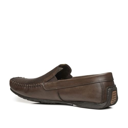 Mocassim Pegada Masculino Plus Size em Couro Cravo 540780-02
