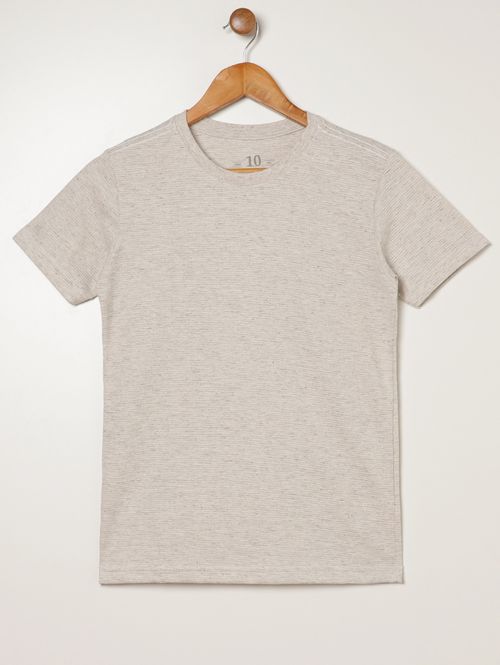 Camiseta Manga Curta Juvenil Para Menino - BEGE