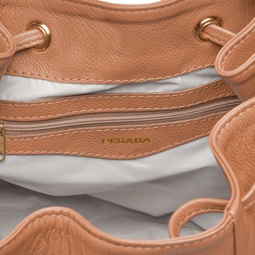 Bolsa Pegada Feminina Hobo em Couro Caramelo BO210008-02