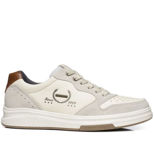 Tênis Casual Pegada Masculino em Couro Milk 112304-01