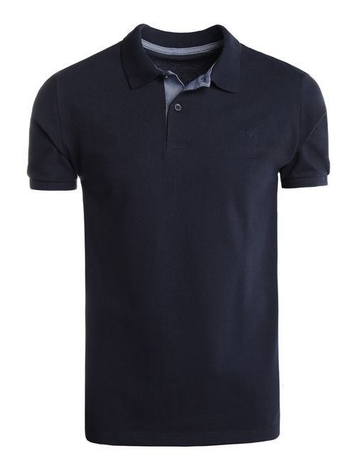 Polo Piquet Peitilho Manga Curta Masculina MARINHO