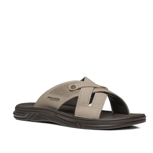 CHINELO Pegada Masculino em Couro Areia 134404-04