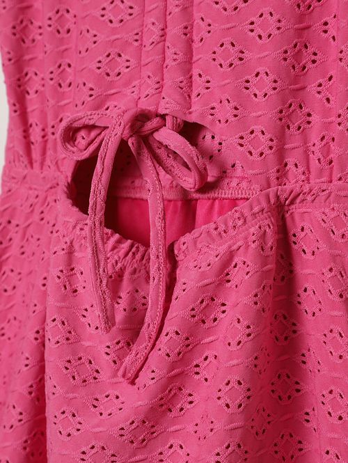 Vestido Laise Com Amarração Juvenil Para Menina - PINK