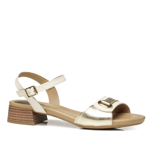 Sandália Pegada Feminino em Couro Milk 234607-05