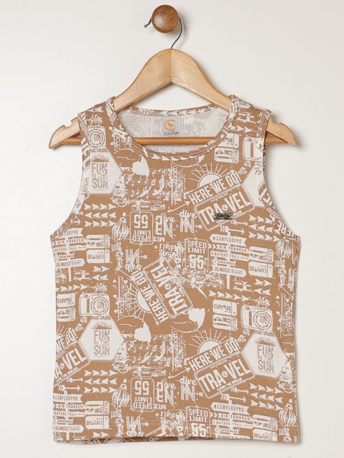 Camiseta Regata Infantil Para Menino - MARROM