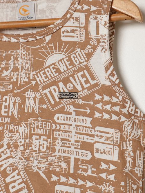 Camiseta Regata Infantil Para Menino - MARROM