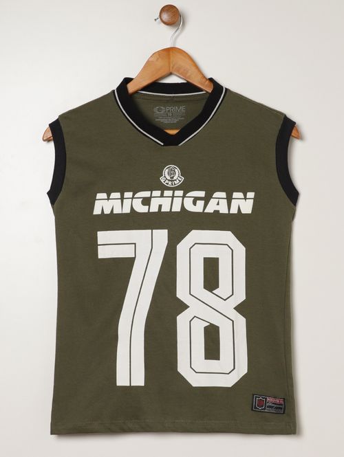 Camiseta Regata Oversized Juvenil Para Menino - VERDE