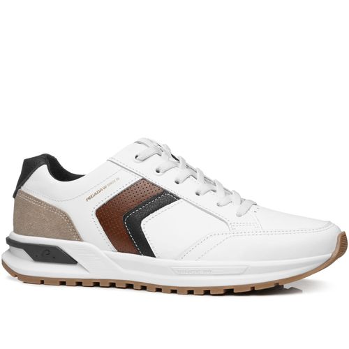 Sapatênis Pegada Masculino em Couro Branco 112101-01
