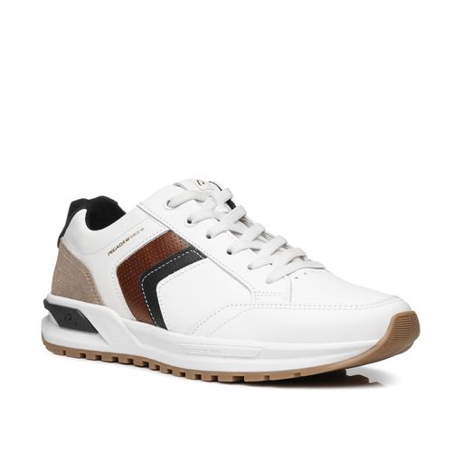 Sapatênis Pegada Masculino em Couro Branco 112101-01