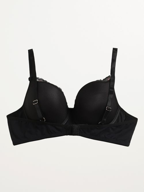 Sutiã Bojo Com Renda Bicolor Feminino PRETO/ROSE