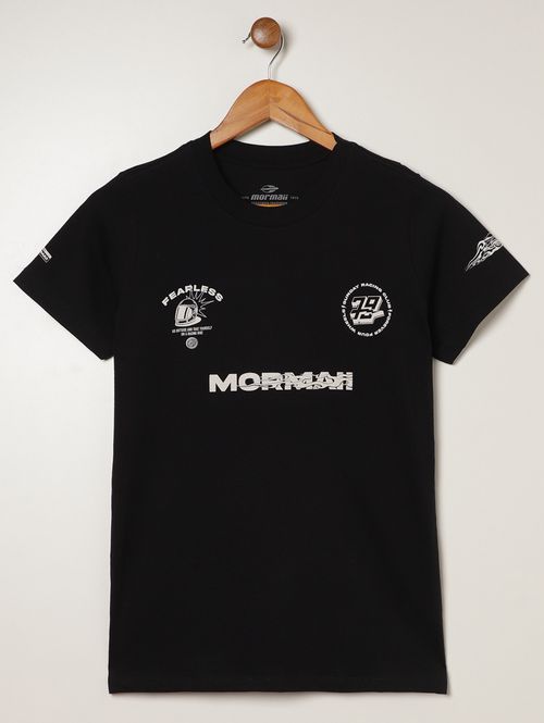 Camiseta Estampada Mormaii Juvenil Para Menino- PRETO